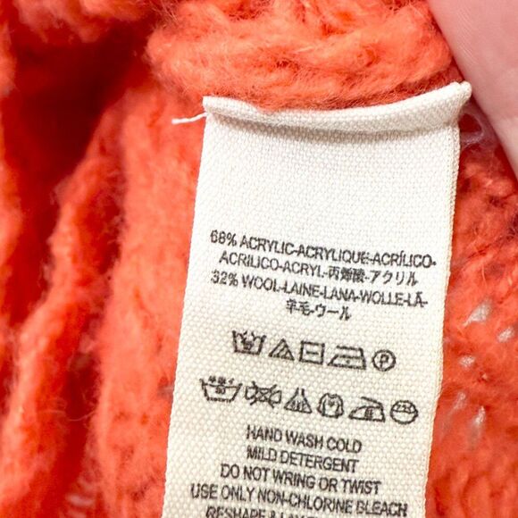 Women Free People Crashing Waves Knit Sweater Pullover Red Orange Extra Small - Picture 9 of 9